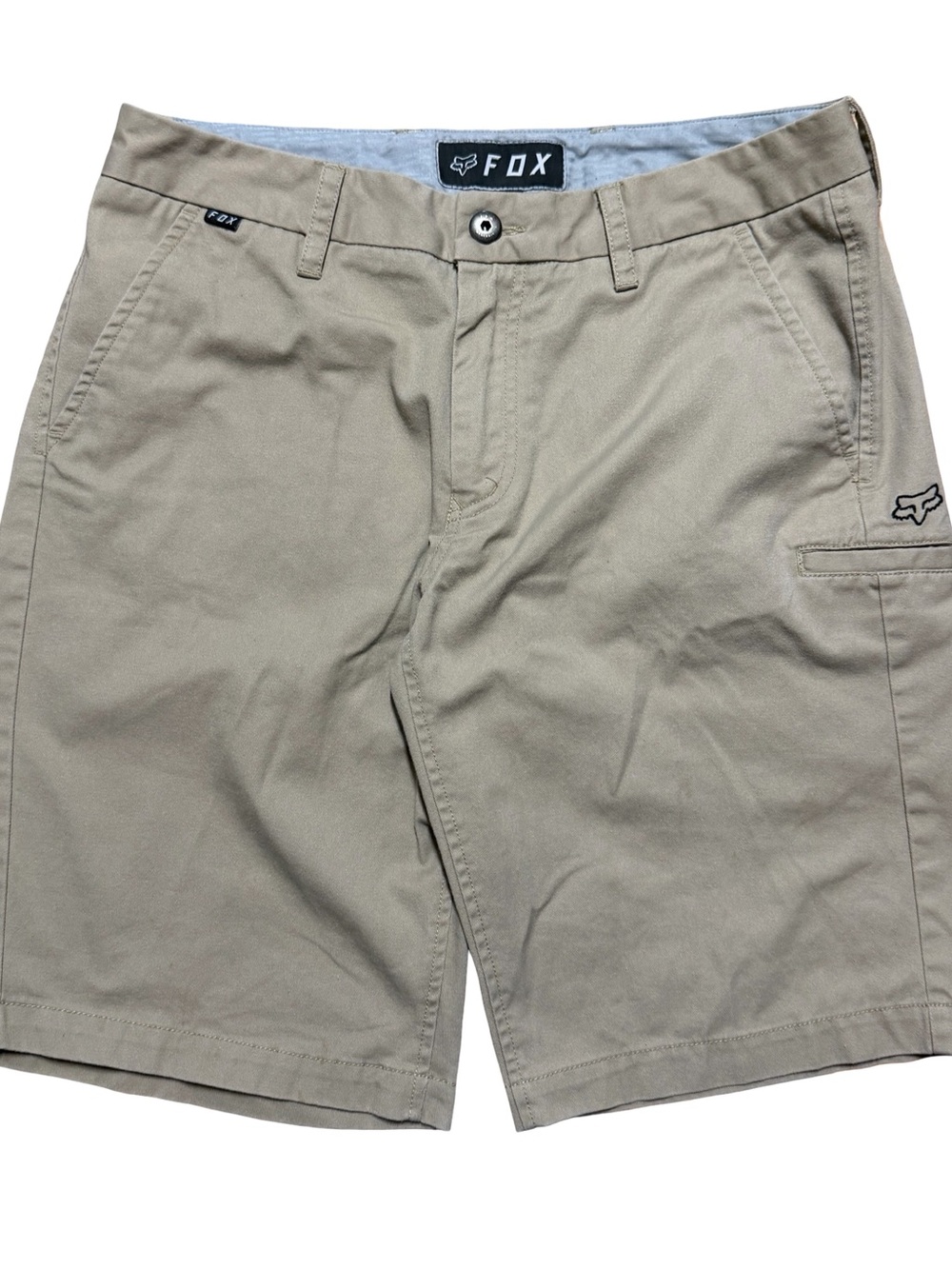 Mens Y2K Fox Racing Motocross Khaki Utility Chino Shorts Size 34